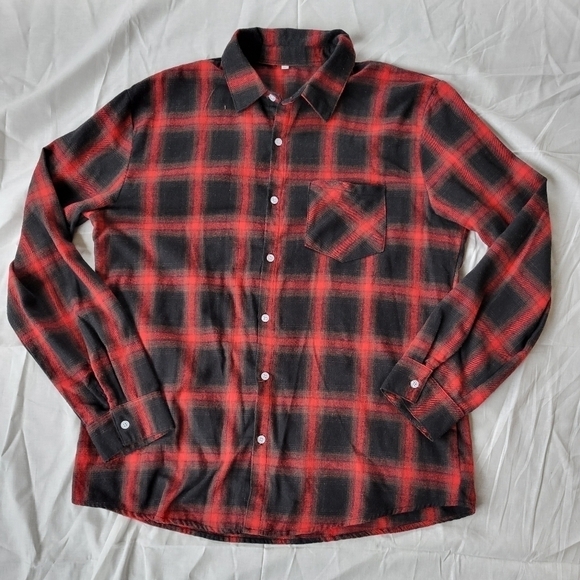 Unbranded men's Buffalo plaid long sleeve button down L - Picture 1 of 5